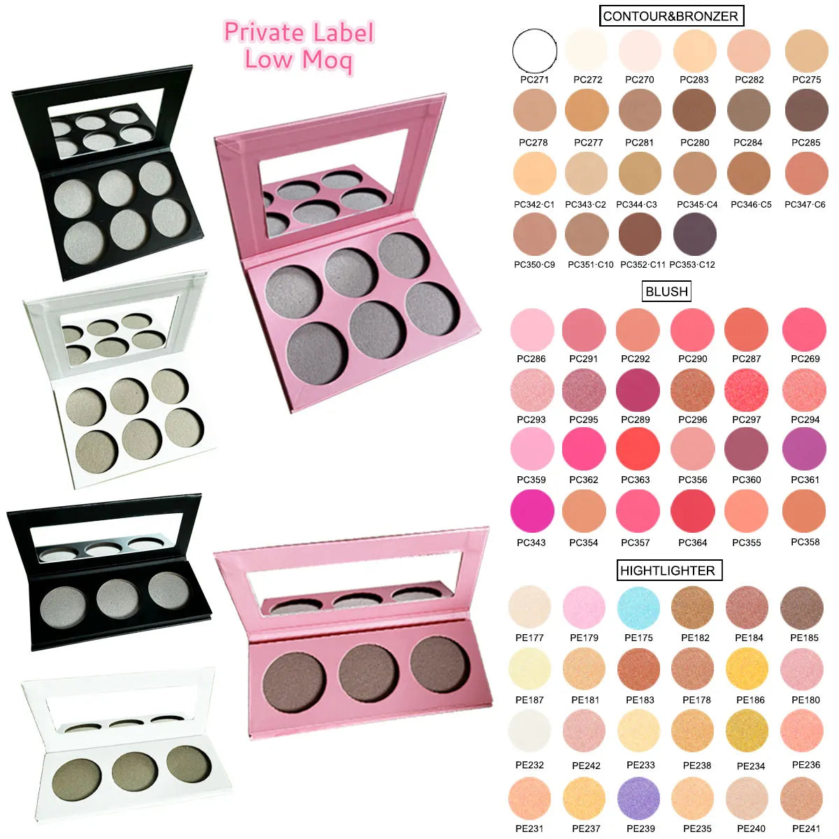 High Pigmented Highlighter Palette Custom Logo Private Label Luxury Vegan Makeup Highlighter Makeup