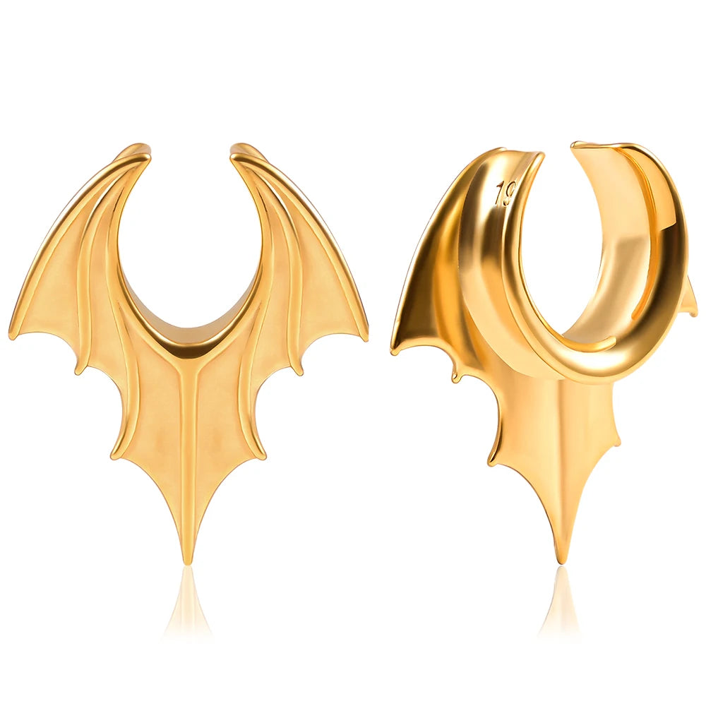 Evorte Hot-selling 18k 14K Gold Saddle Stainless Steel Ear Gauges Plugs Stretchers Expanders Tunnels Weights G23 Piercing Body