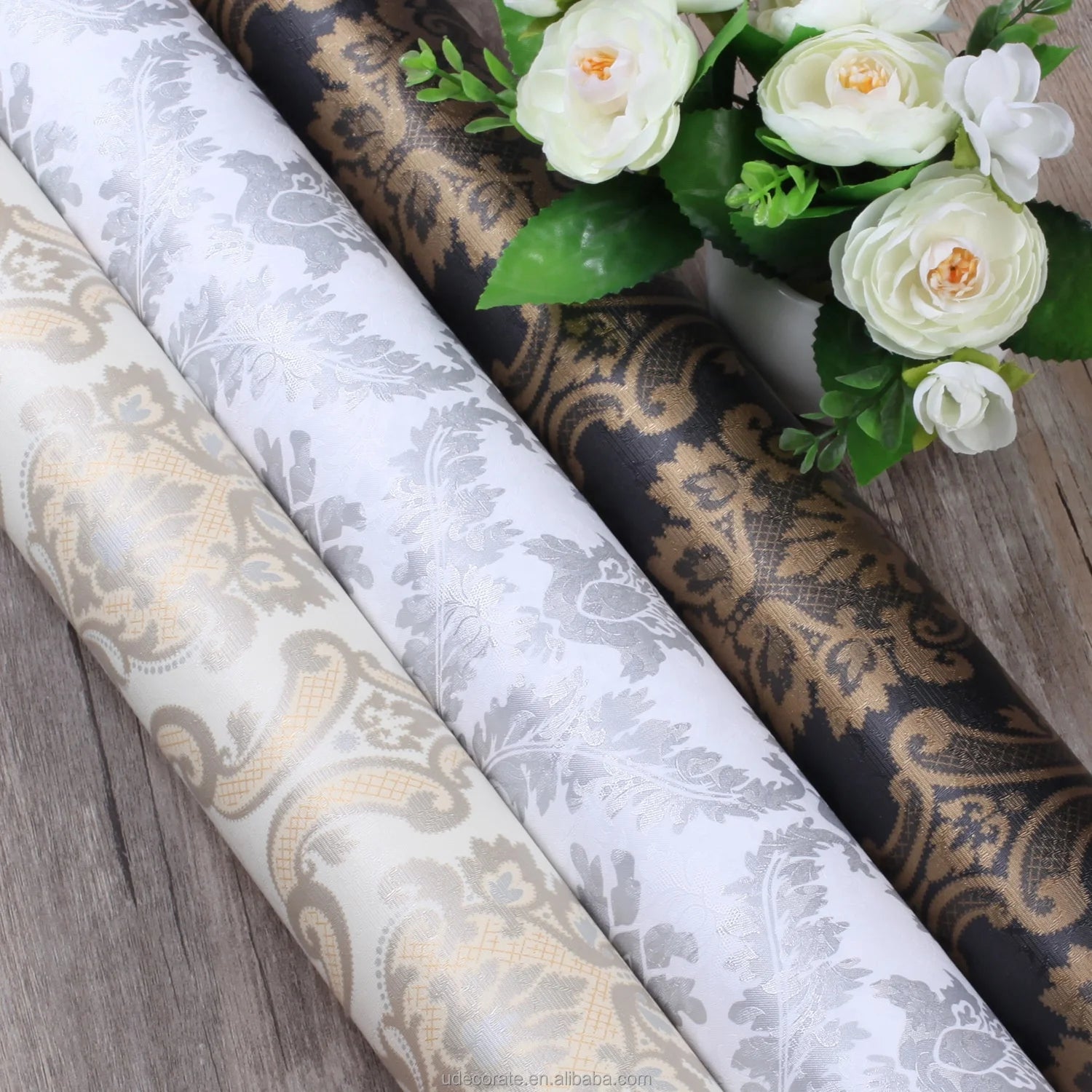 UDK Modern Waterproof Self-adhesive PVC Wallpaper Botanical Pattern for Living Room Entertainment Household Use 5-Year Warranty