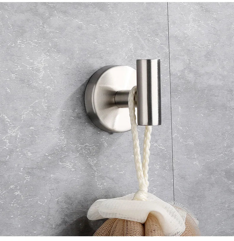 Adhesive Towel Hook Fashion Decoration Bathroom Shower Mixer Set Accessories Modern Bathroom Stainless Steel Products