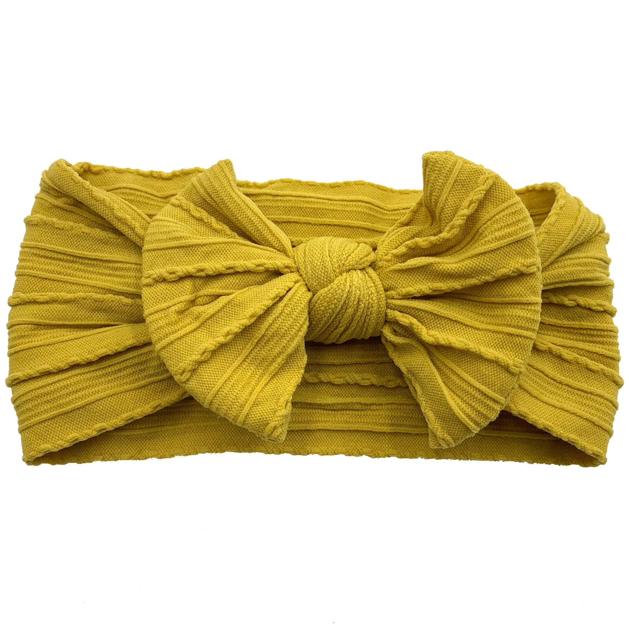 2023 Newribbed Elastic Wide Baby Headband Knot Bow Hair Band Cable Knit Baby Turban Traceless Pinstripe Striola Headband Babies