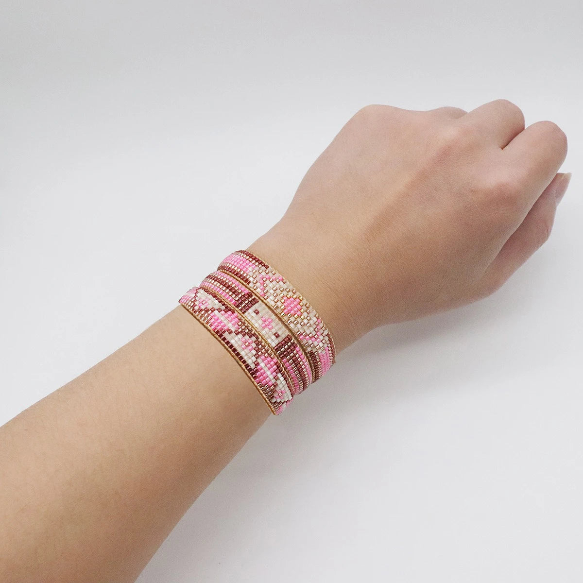 Handmade Boho Ethnic Style Women's Bracelet Trendy Woven Geometric Design with Miyuki Beads Fashion Stretch Bracelets Wholesale