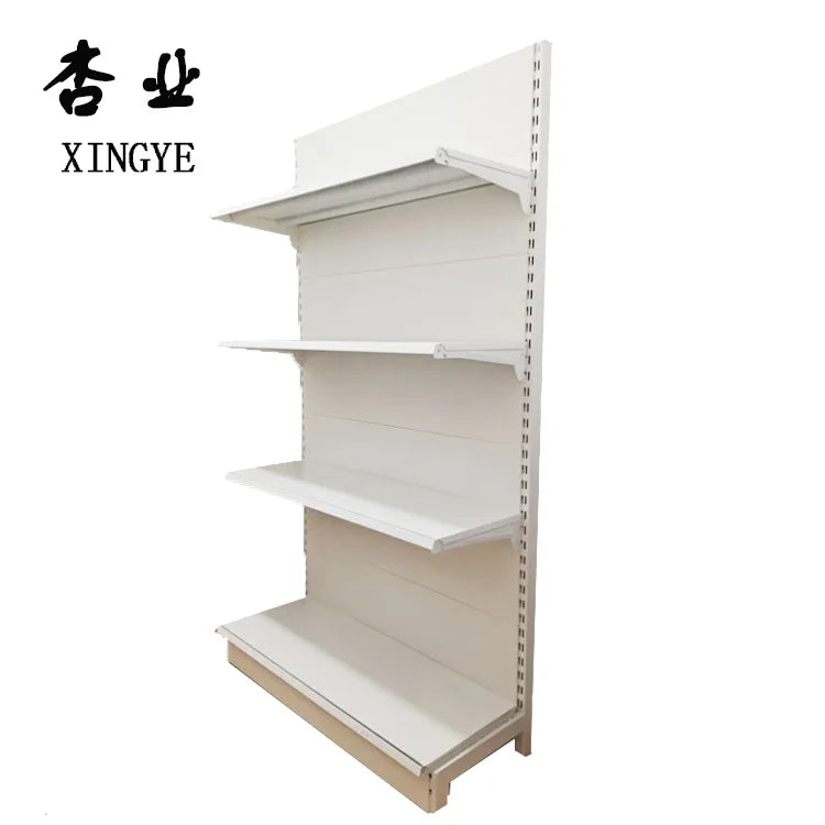 Factory Custom Supermarket Rack Single-Sided Medium Duty Shelf Gondola Shelving Custom Color Metallic Material