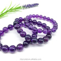 Wholesale Natural Polish Dark Amethyst Bracelets Purple Crystal Jewelry Polished Beads for Women and Gifts
