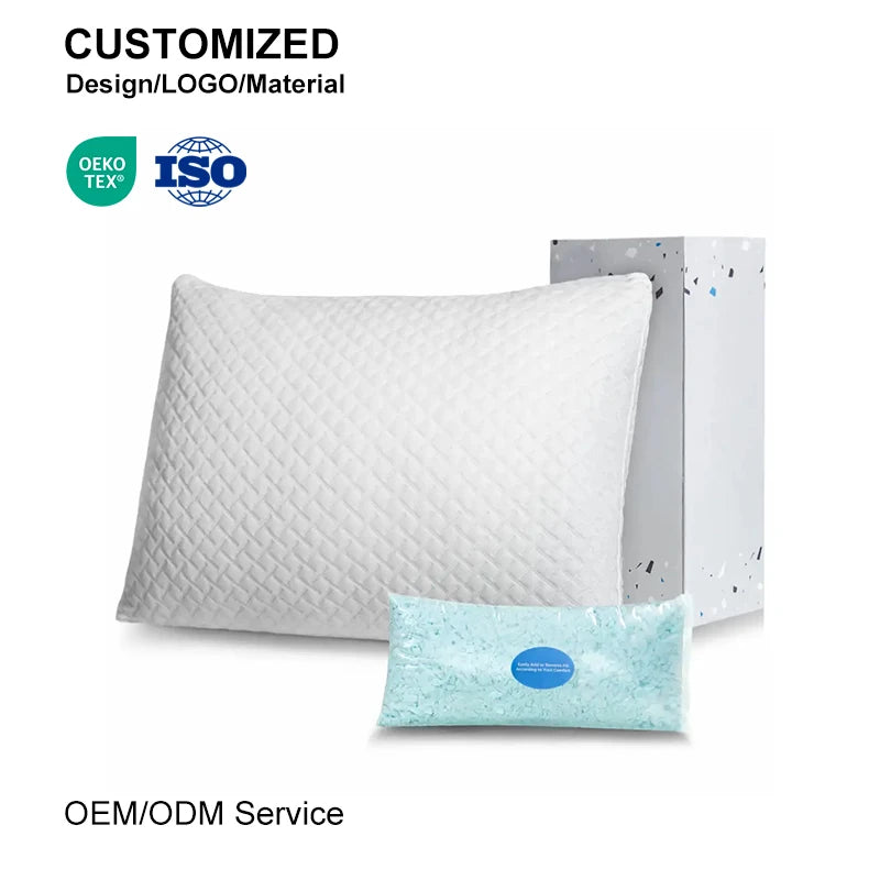 Shredded Memory Foam Cooling Pillow for Side Back Sleeper