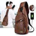 Wholesale 2026 New Korean Fashion Charging Men Chest Bag Outdoor Leisure PU Leather Single Shoulder Bag