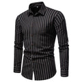 2026 New Men's Long-sleeved Shirt Striped Trend Fashion Slim Ground Hair Casual Shirt Men