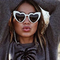 2022 Retro Classic Love Heart Sunglasses for Women Black Glass with Long Tail Korean Fashion Women's Glasses Plastic Frame
