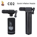 DNM Portable Bicycle Pump with High Pressure CO2 Gas Cylinder Fast Inflation Nozzle Inner Tube