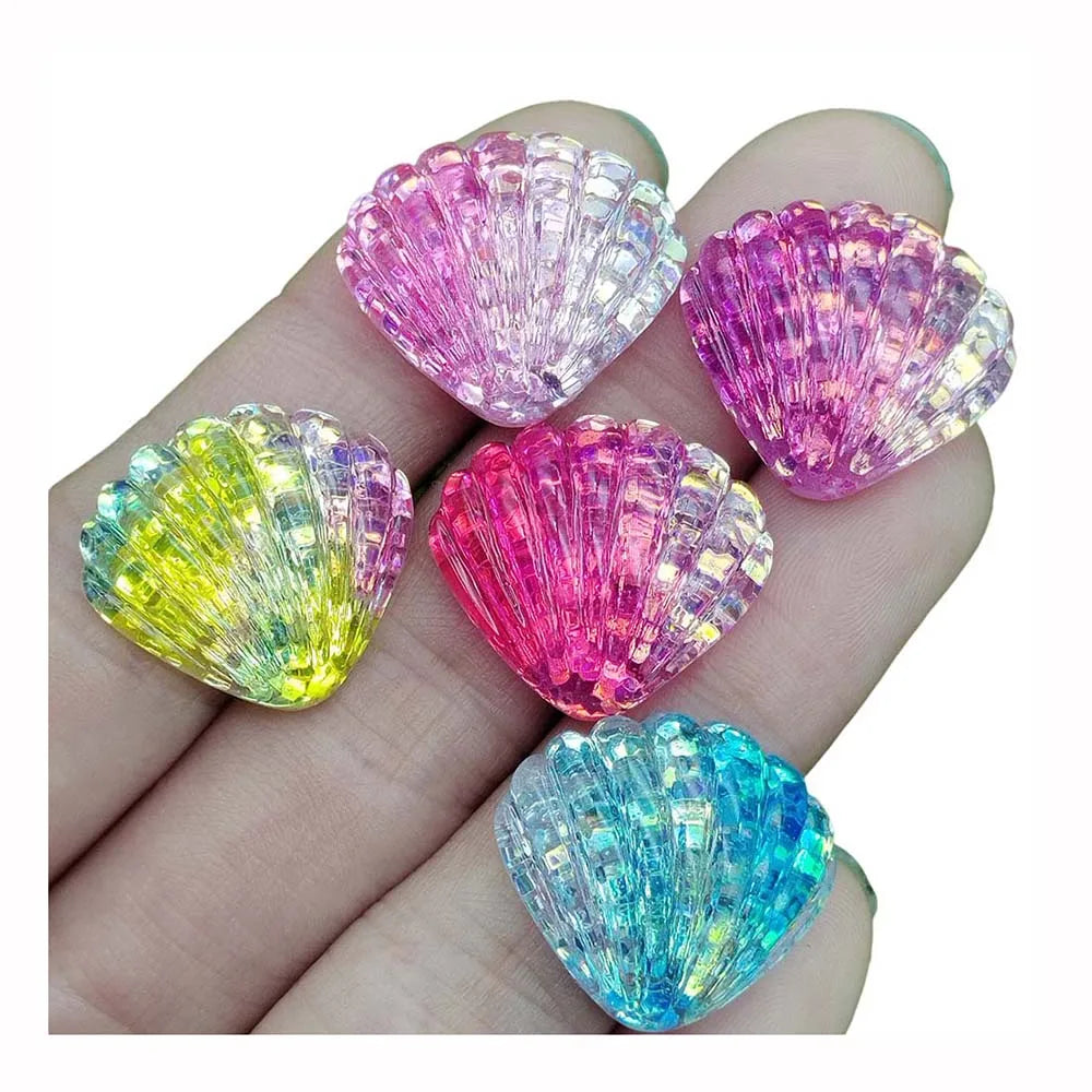 Glitter Sea Shell Cute Butterfly Rainbow Mermaid Fish Tail Resin Cabochon for DIY Jewelry Making Earring Bracelet Craft