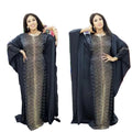 Modest African Luxury Diamond Batwing Sleeve Dress Women Summer Solid Dresses Abaya Robe for Women K0115