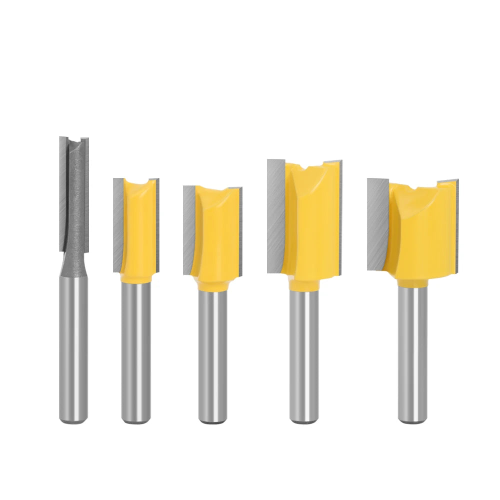 LAVIE 5pcs 1/4 Shank Straight Bit Router Bits Woodworking Milling Cutter  MC01033