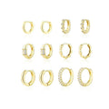 Stainless Steel Minimal Hoops Earrings for Women Huggie Hoops Mini Multicolored Rainbow CZ Earring