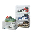 Foldable Acrylic Shoe Storage Box New Designed Sneaker Container with Drop Front and Magnets Transparent Shoe Case