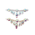 Wholesale Elegant Iridescent Crystal Glass Tassel Rhinestone Connector Fringe Appliques Drop Tailoring Materials Accessories