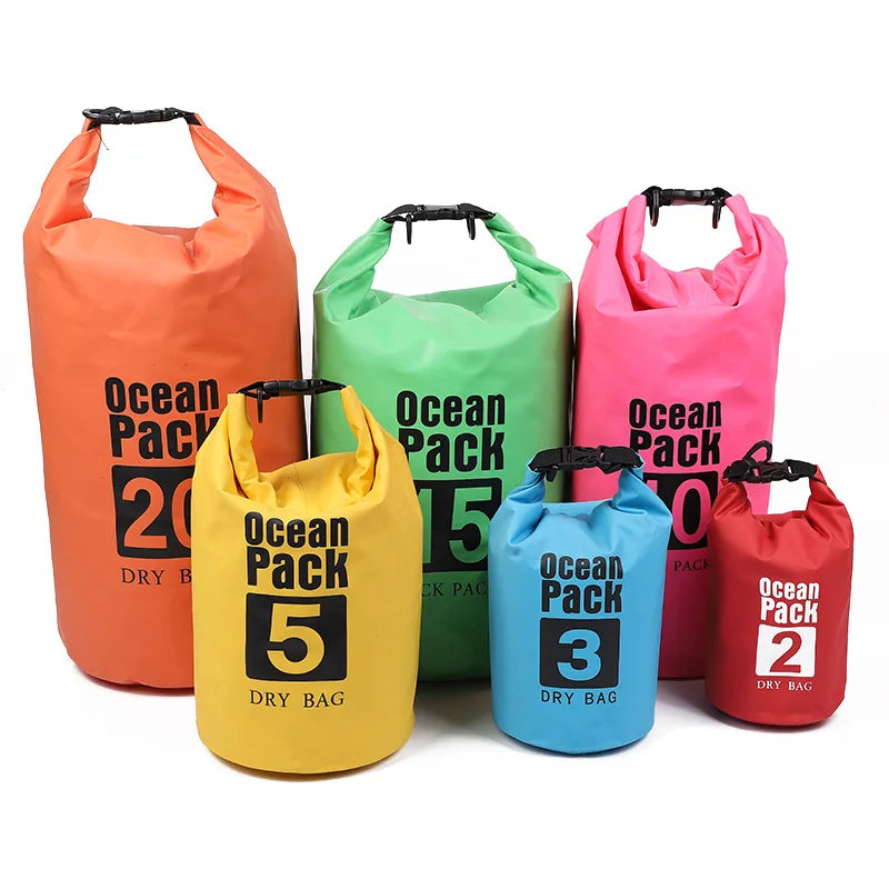 Own Outdoor Camping Dry Bag Backpack Waterproof Nylon Whistle Emergency Ocean Pack Featuring 3mm Thick PVC Various 1L 20L Small