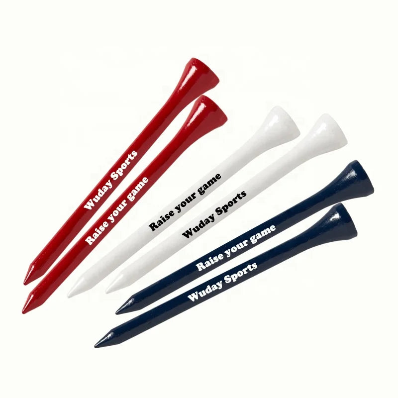 Customize Colored Imprint Bamboo Wood Golf Tees Bag Paper Pack Golf Pegs