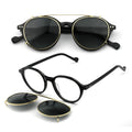 Round Clip on Sunglasses Acetate and Metal Material Monturas Oftalmicas Clip En Gafas De Sol