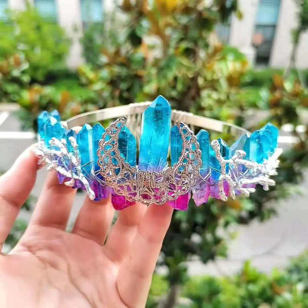 Beautiful Healing Gemstone Angel Aura Crystal Head Bands for Women Girls Hair Decoration