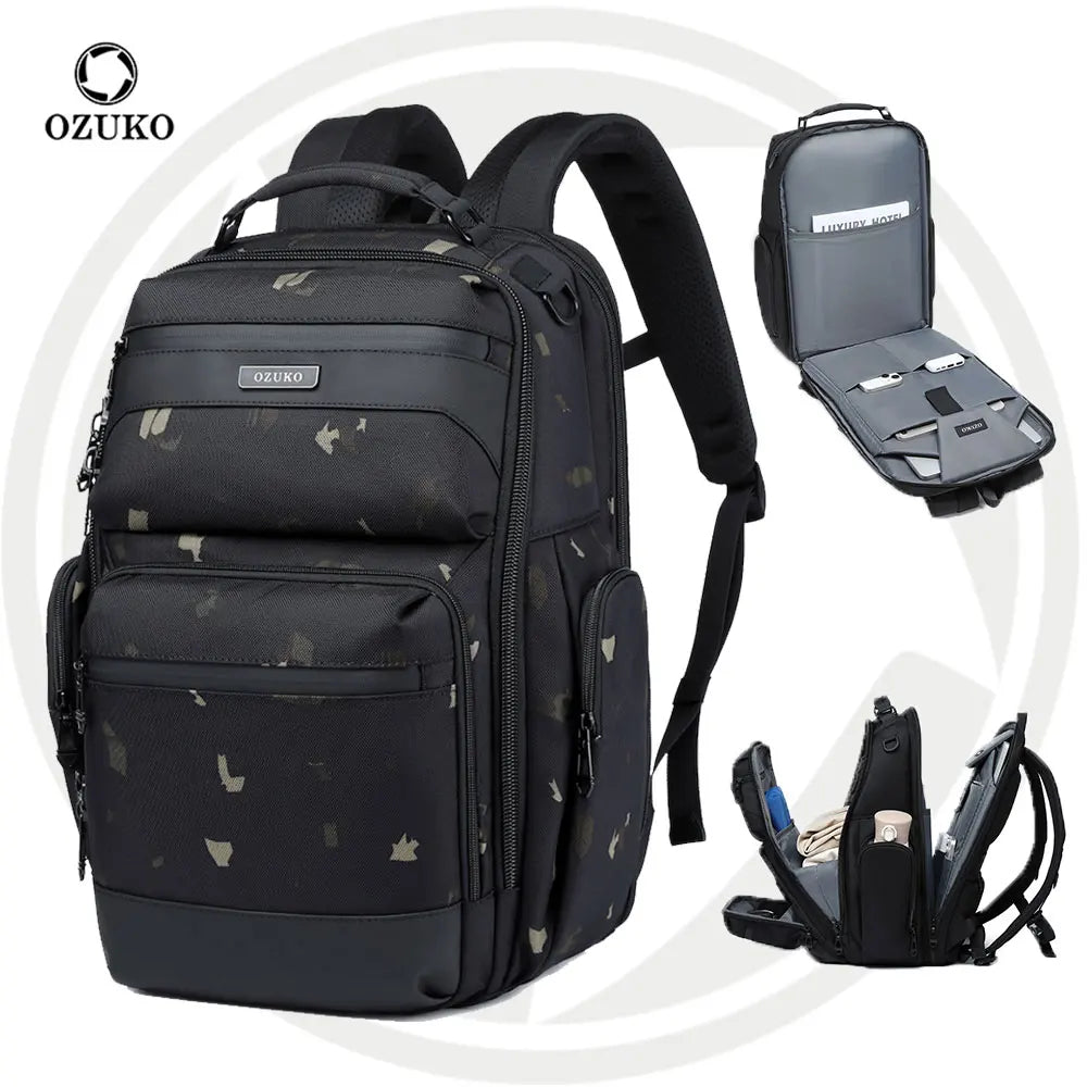 For 9770 Urban Laptop Backpack with Waterproof Zipper Closure Letter Pattern Polyester Lining Unisex Travel Backpack