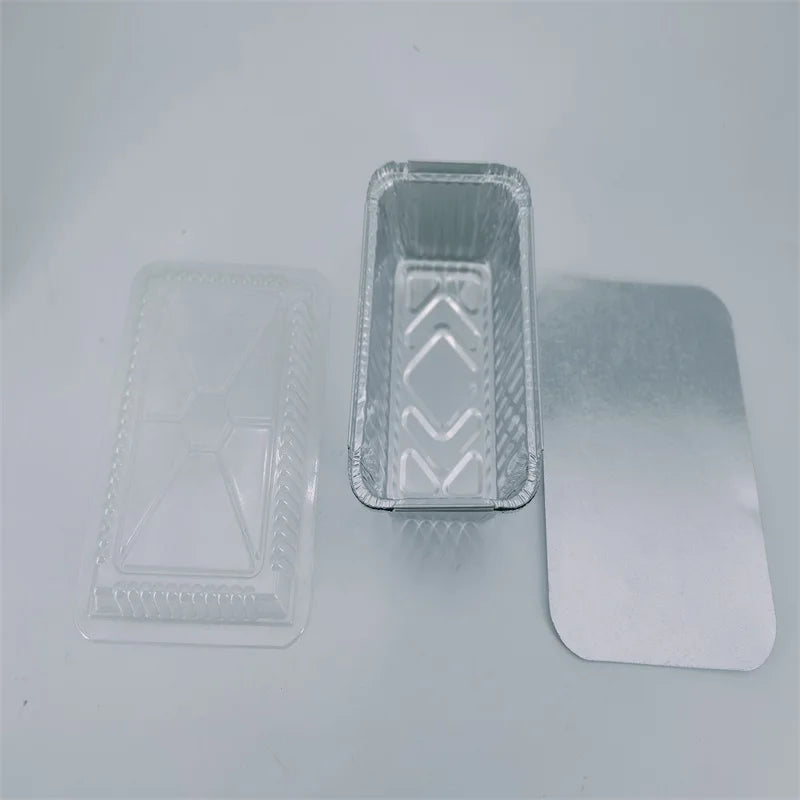 Aluminum Foil Containers for Food Silver Foil Kitchen Serving Trays Takeaway with Cardboard Lid