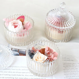 Handmade Creative Glasses with Dried Flower Aromatherapy Fragrance Soy Wax Scented Candles for Weddings