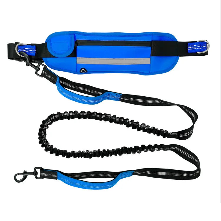 High Quality Hand Free Dog Bungee Leash with Waist Bag Multifunctional Reflective Nylon Leash Lead for Dog Walking