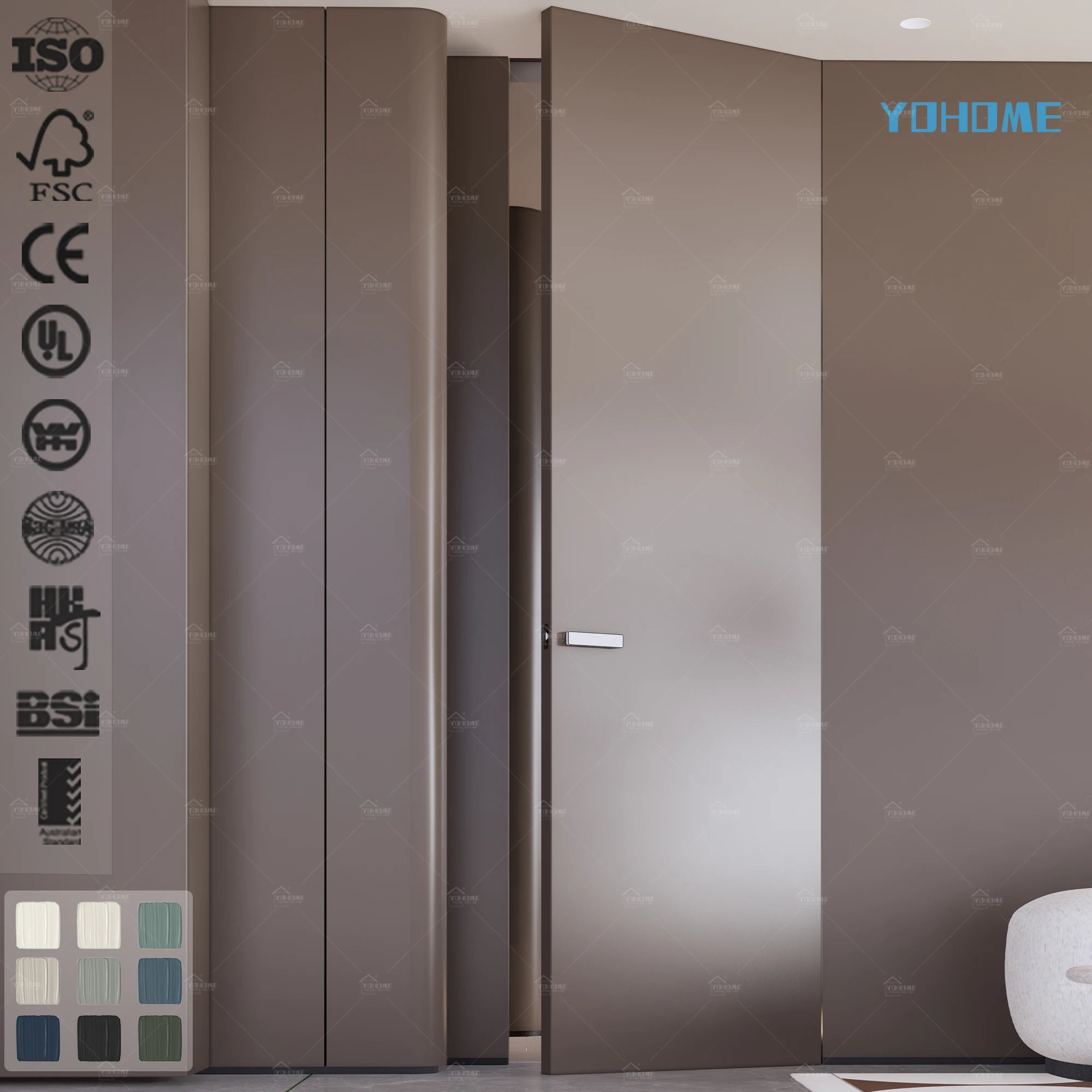 China Source Factory Luxury Invisible Sliding Door Invisible Sliding Door Wholesale Paint Hidden Door Hinges for House Apartment