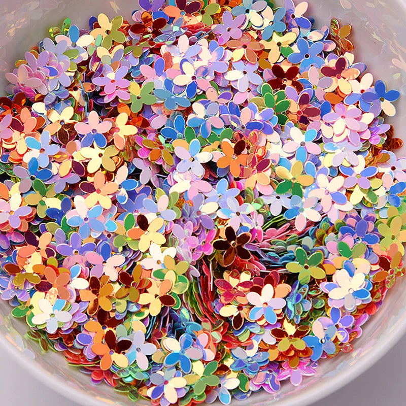 Lan Guang Plum Blossom Shape Loose Sequins 5 Leaf Lucky Grass Glitter Paillette Wedding Decoration DIY Nail Beauty Stickers