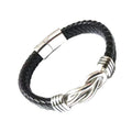 Minimalist Custom Words Leather Bracelet Twisted Charm Bracelet Stainless Steel Magnetic Clasp Leather Bracelet