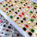 Wholesale Cheap Women's Natural Stone Ring Geometric Stone Jewelry for Men and Women Jewelry Gifts100 Pcs Mixed Batch of Ring