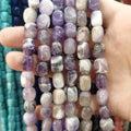 8*12mm Genuine Natural Semi-Precious Red Agate Lapis Lazuli Stone Beads Random Rectangular Loose Beads for Jewelry Making