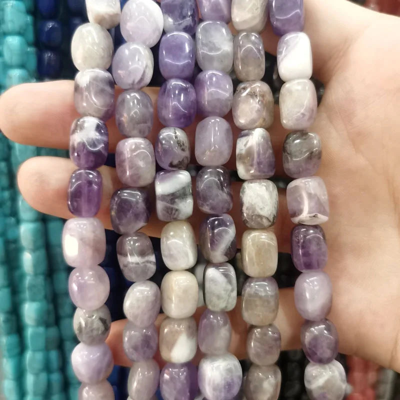 8*12mm Genuine Natural Semi-Precious Red Agate Lapis Lazuli Stone Beads Random Rectangular Loose Beads for Jewelry Making