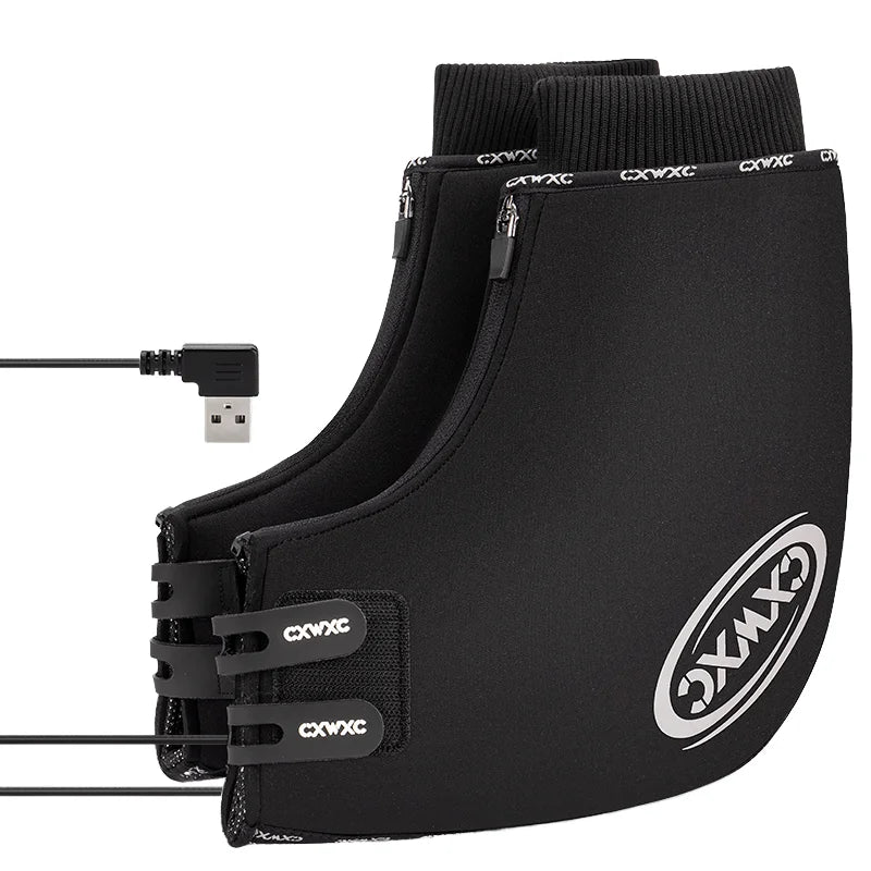 Winter USB Heated Waterproof Reflective Logo Windproof Bicycle Motorcycle Handlebar Gloves Unisex Cycling Mittens Three Levels