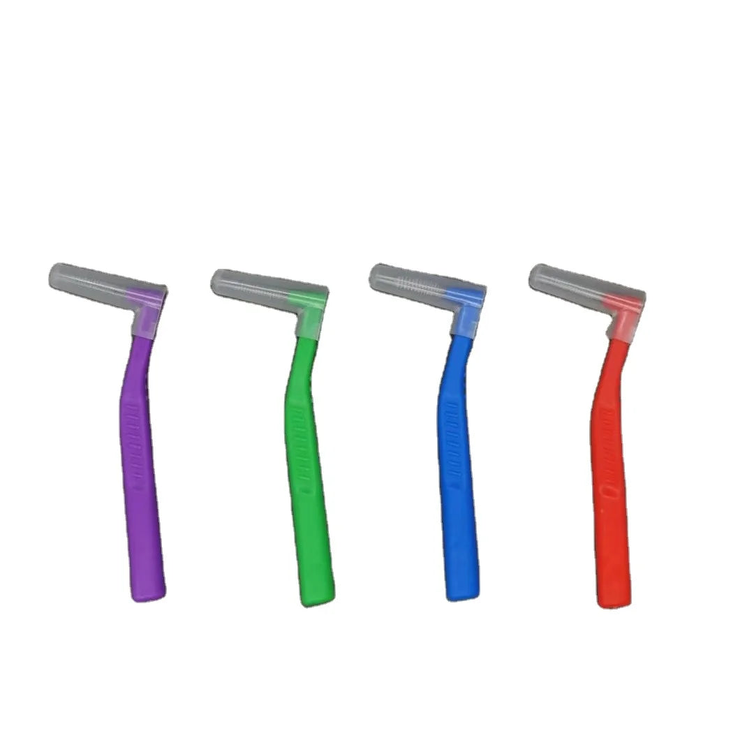 L-Shaped Orthodontic Dental Interdental Brush with Dupont Bristle and Steel Wire Gum Gum Orthodontic Cepillo