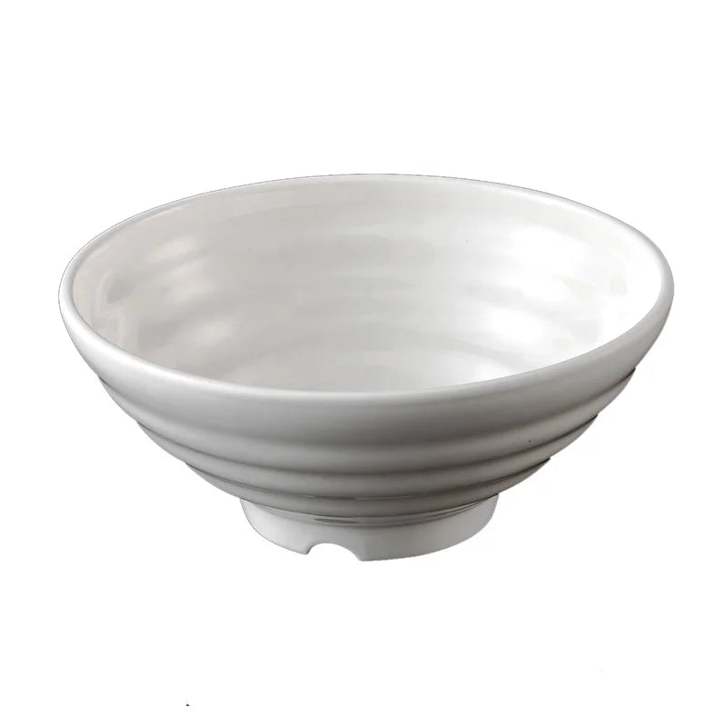 Japanese Restaurant Dinnerware Soup Serving 8.7 Inch White Melamine Noodle Bowl