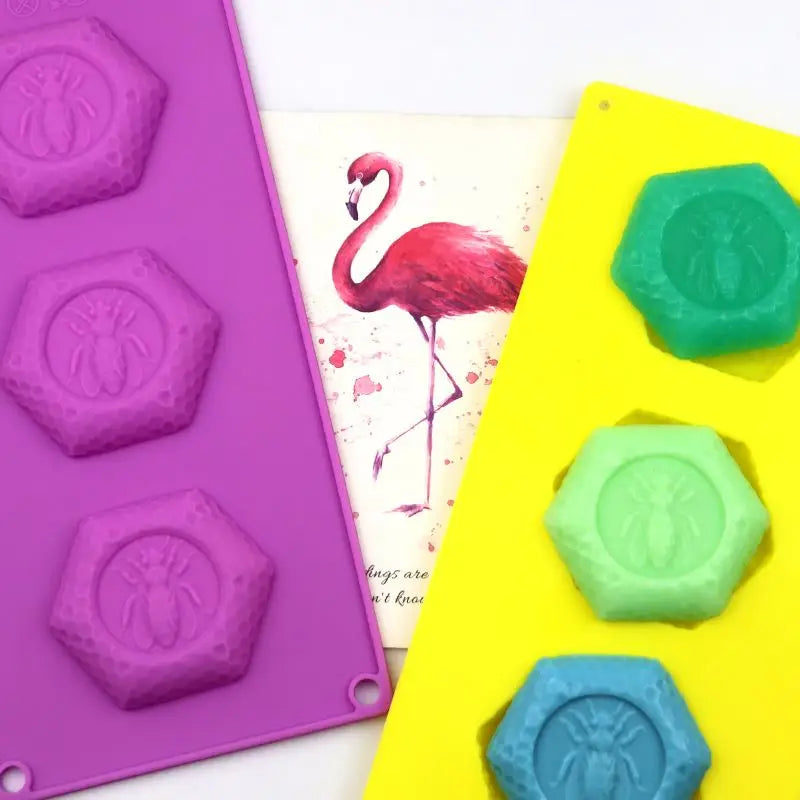236 Factory and Stock. Mold Silicone Cake.3d Soap Mould. 3 Hole Home Diy Soap Mold Children Cake Tool Bakeware Honeycomb Shape