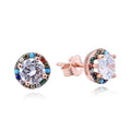 Fashionable 925 Sterling Silver Aaa Cubic Zirconia Colorful Rainbow Stone Afghani Earrings