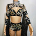 Sexy Tassel Rhinestone Bra Shorts Festival Outfit Club Carnival Show Costume Women Stage Performance Stripper Dance Bikini Sets