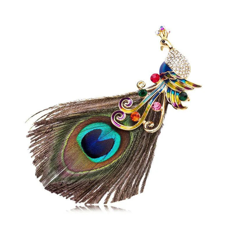 Jachon 2024 New Design Feather Shape Brooch Fashion Color Rhinestone Alloy Handmade Brooches Fashion Jewelry Brooch for Women