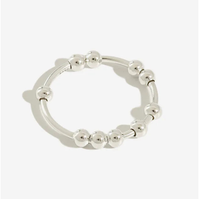 Wholesale Small Beads New Style S925 Sterling Silver Creative Design Thin Rings for Women YH208