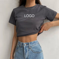 Custom Solid Casual Basic T-shirt Women Summer Short Sleeve Cotton Tee-Shirt Women O-Neck Korean Tops Female OEM