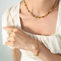 Custom 316l Stainless Steel Fasion Jewellery Korean 18k Gold Plated Jewelry Set