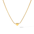 Delicate Titanium Steel 18K High Polished Herringbone Snake Chain Solid Heart Pendant Women Necklace
