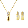 CZCITY 2021 Designer Geometric Set Wholesale Cubic Zirconia Necklace Large Sized Zirconia Jewelry Sets Simple Jewelry Set
