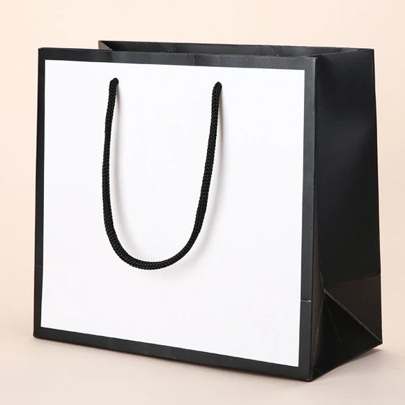 Luxury Branding in Stock Custom Shopping Kraft Paper Bag Premium Black Printed Recyclable Gift Packaging for Candle
