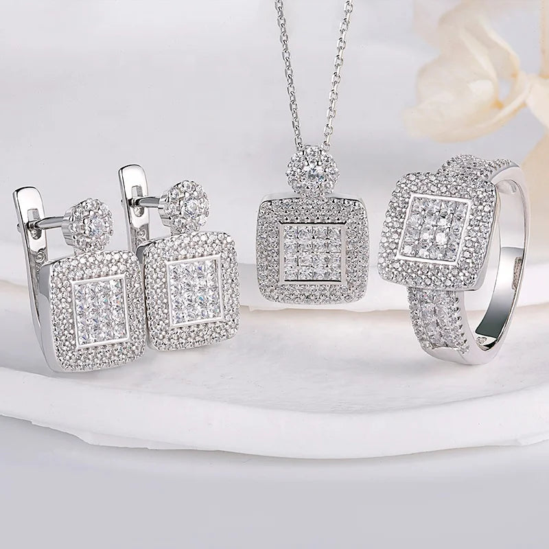 Finger Rings Women  Zircon and Cz Jewelry Set