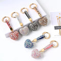 Bohemian Heart Keychain Leather Tassel Gold Key Holder Metal Crystal Key Chain Keyring Charm Bag Auto Pendants