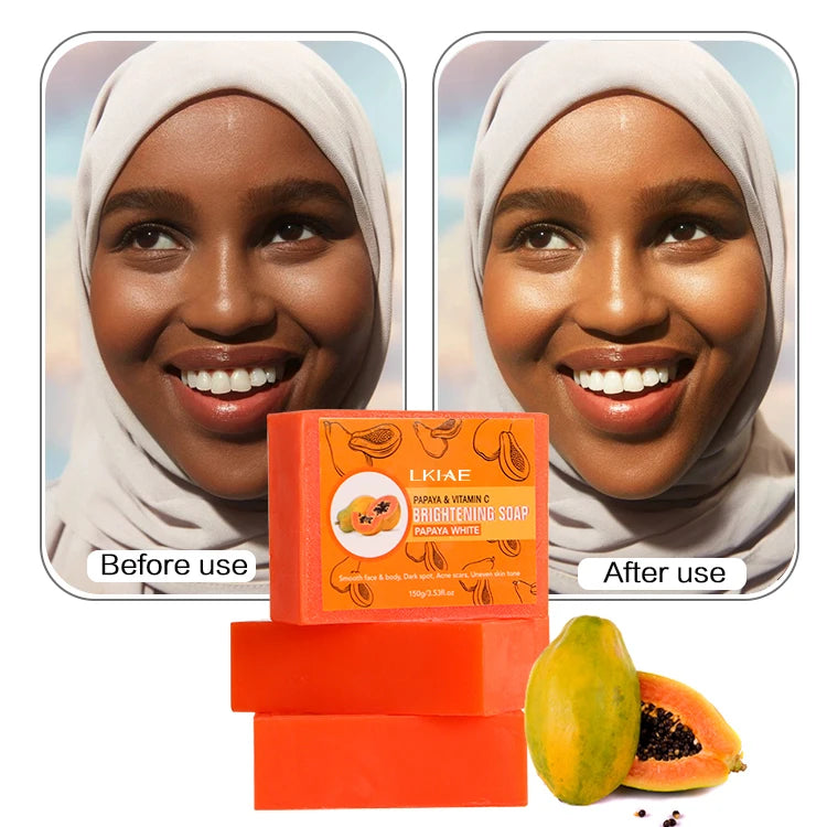 New Arrivals Herbal Facial Body Cleaning Anti Acne Whitening Papaya Kojic Acid Arbutin Bath Soap