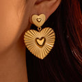 Earrings Wholesale Bulk Women Gold Stainless Steel Heart Drop Earrings Fashion Girls Valentine Day Gift